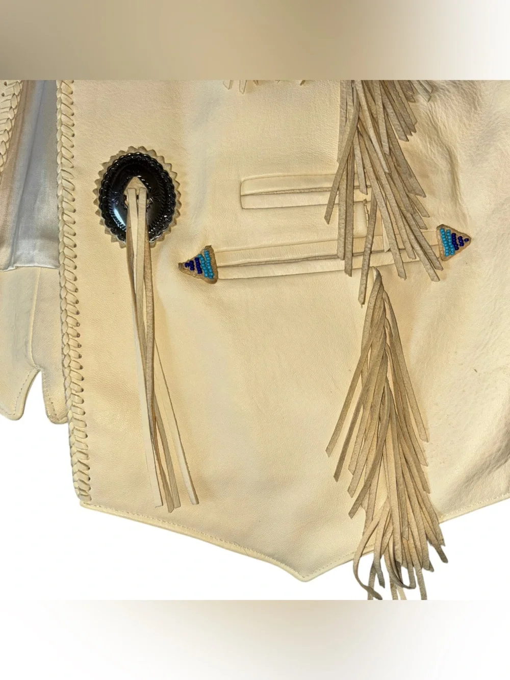 Arturo by Chambers genuine Leather Vest Southwestern/Native American Motif